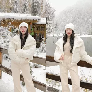 CO1207 | Winter Basic Unisex Pants -10 กางเกงยีนส์ทรงตรง บุขนด้านใน