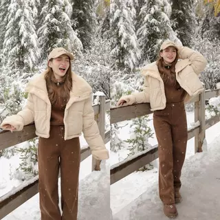 CO1207 | Winter Basic Unisex Pants -10 กางเกงยีนส์ทรงตรง บุขนด้านใน