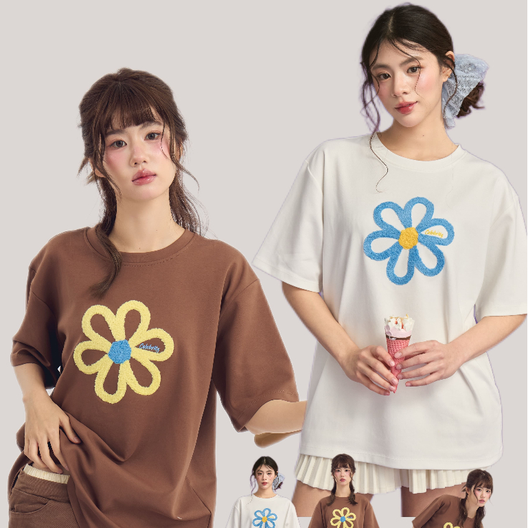 CS6 Sunshine Oversize (พร้อมส่ง31มีนา) ปักลายที่มีขนฟูน่ารักสุดๆ