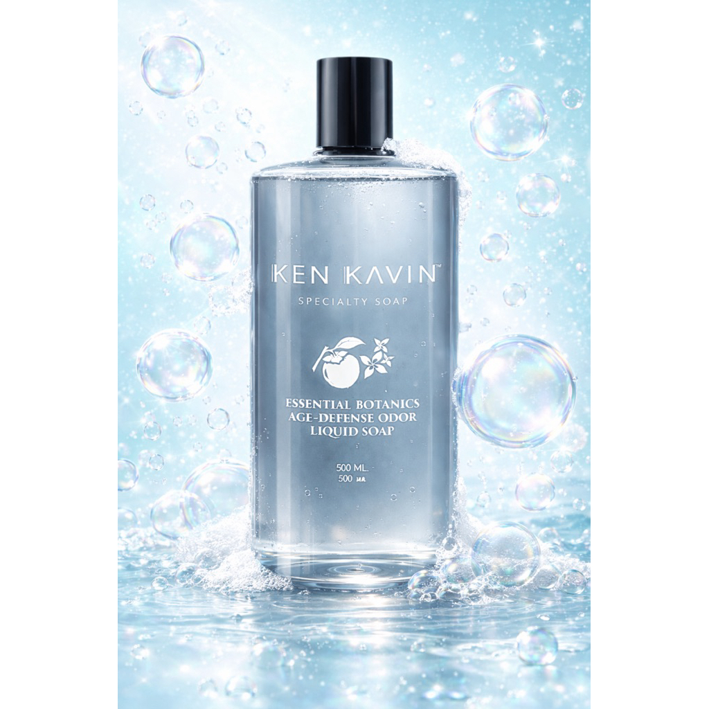 สบู่เหลวดูแลกลิ่นกายธรรมชาติตามวัย KEN KAVIN ESSENTIAL BOTANICS AGE-DEFENSE ODOR LIQUID SOAP