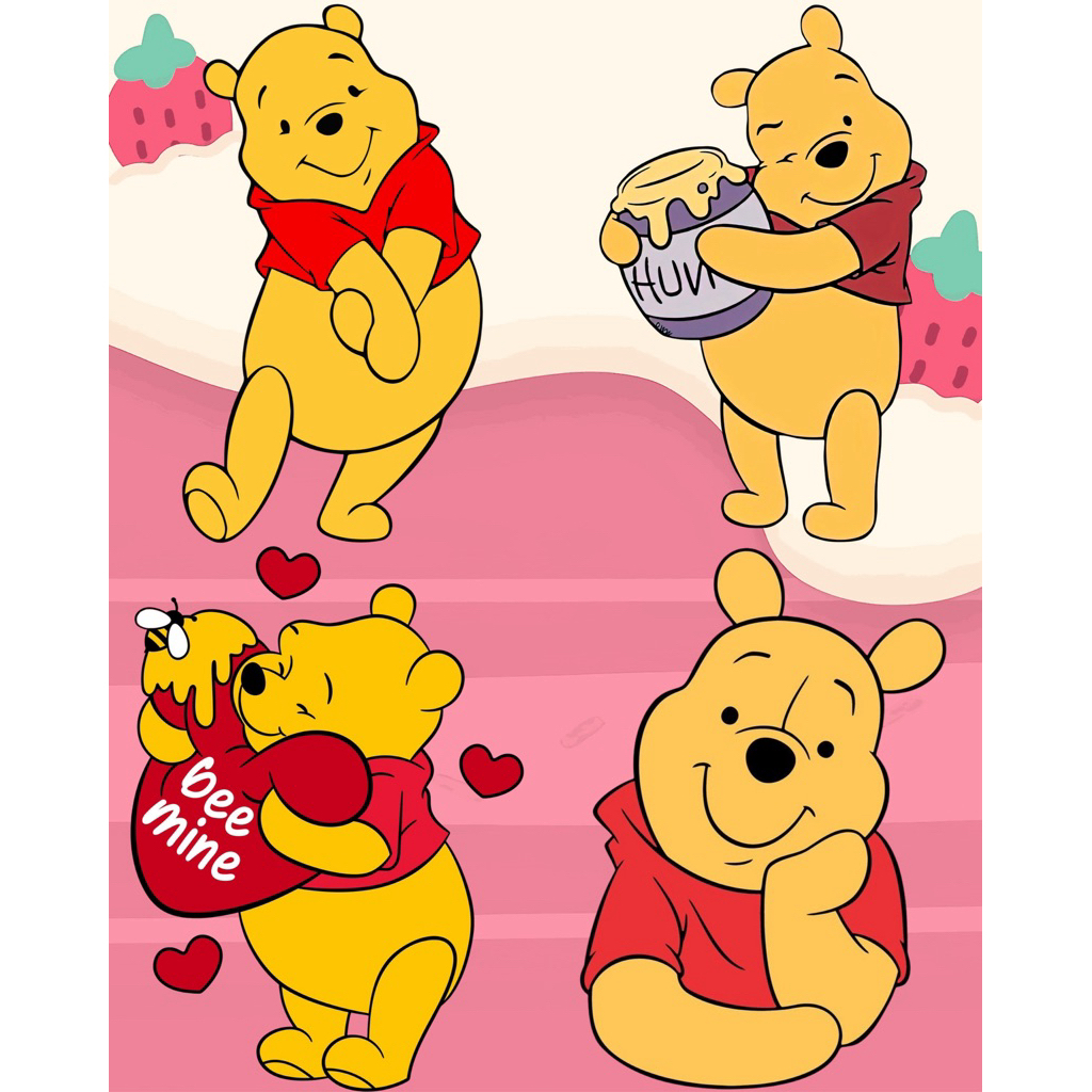 ตัวรีดติดเสื้อ สติกเกอร์รีดติดเสื้อ สติกเกอร์สำหรับสกรีนรีดติดเสื้อ Winnie The Pooh หมีพูห์