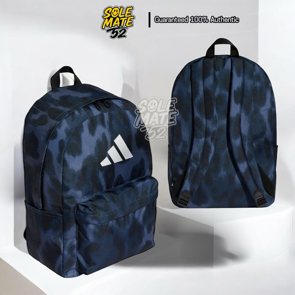 adidas อาดิดาส กระเป๋าเป้ (Backpack) ลาย Animal Print สีกรม/ดำ JG1109 ของแท้💯(มือหนึ่ง ป้ายห้อย)