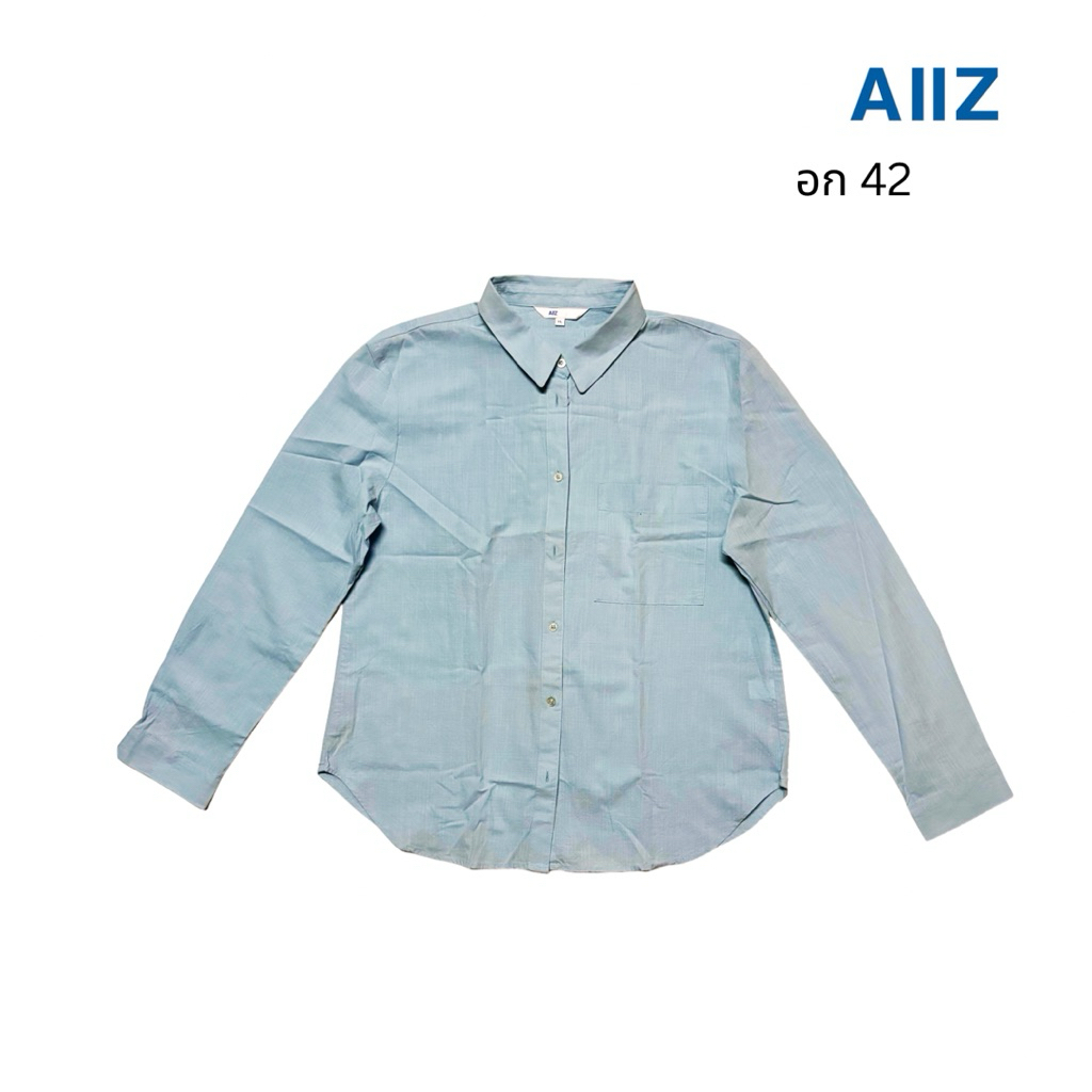 ส่งต่อ เสื้อเชิ้ตผู้หญิง Allz สีฟ้า ไซต์ XL สภาพดี