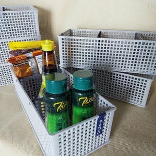 sorted basketตะกร้าแยกช่อง เรียง จัดเก็บ( 12×30 cm.) พลาสติกหนา โทนเทา ตัวเทาอ่อน แกนเทาเข้ม หนา พร้อมส่ง