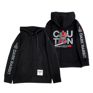 เสื้อแจ็คเก็ต DARK RABBIT (CAUTION/BLACK) HOODIE JACKET