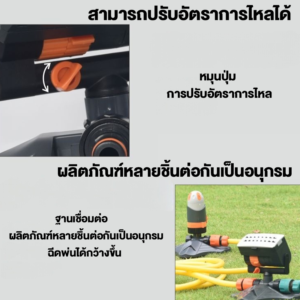 สปริงเกอร์สนามหญ้า หัวฉีดน้ำอัตโนมัติ สามารถปรับอัตราการไหลได้ การรดน้ำในสวน การรดน้ำและการบำรุงรักษา - รูปที่ 2