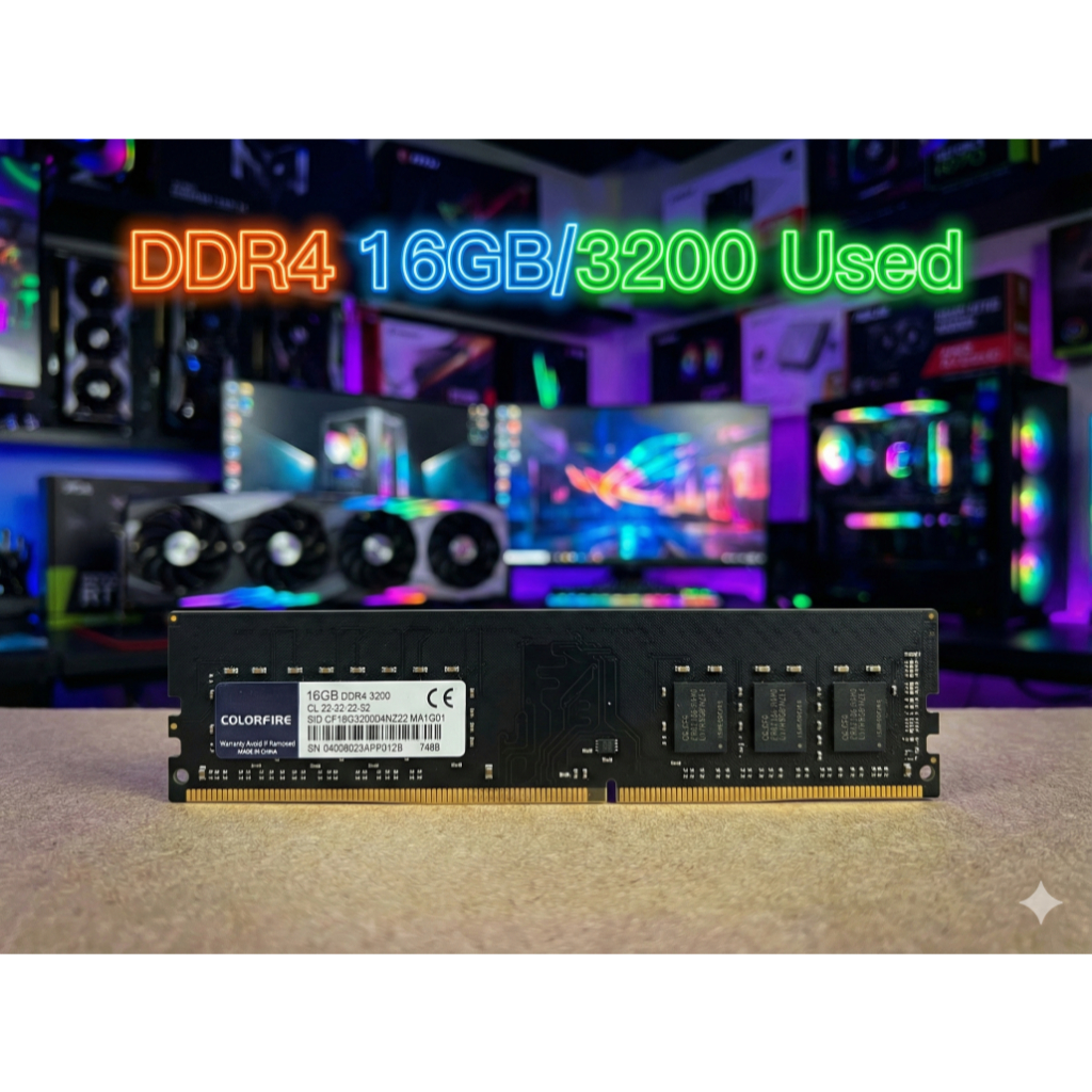 [มือสอง] RAM PC COLORFIRE 16GB DDR4 Bus 3200 MHz สภาพดี ใช้งานปกติ แรมคอมพิวเตอร์