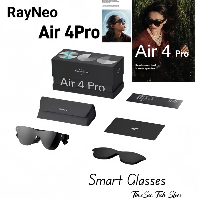 【Ready To Ship】Rayneo Air 4 Pro AR แว่นตาอัจฉริยะ DHR10 1200nits Version4000 AI HDR หน้าจอ 3840 Hz PWM 3D Air4pro