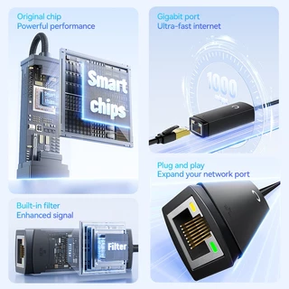 ⚡ส่งจาก กทม⚡Jasoz อะแดปเตอร์อีเทอร์เน็ต USB 3.0 to LAN 100/1000Mbps โน๊ตบุ๊ค Notebook Computer PC