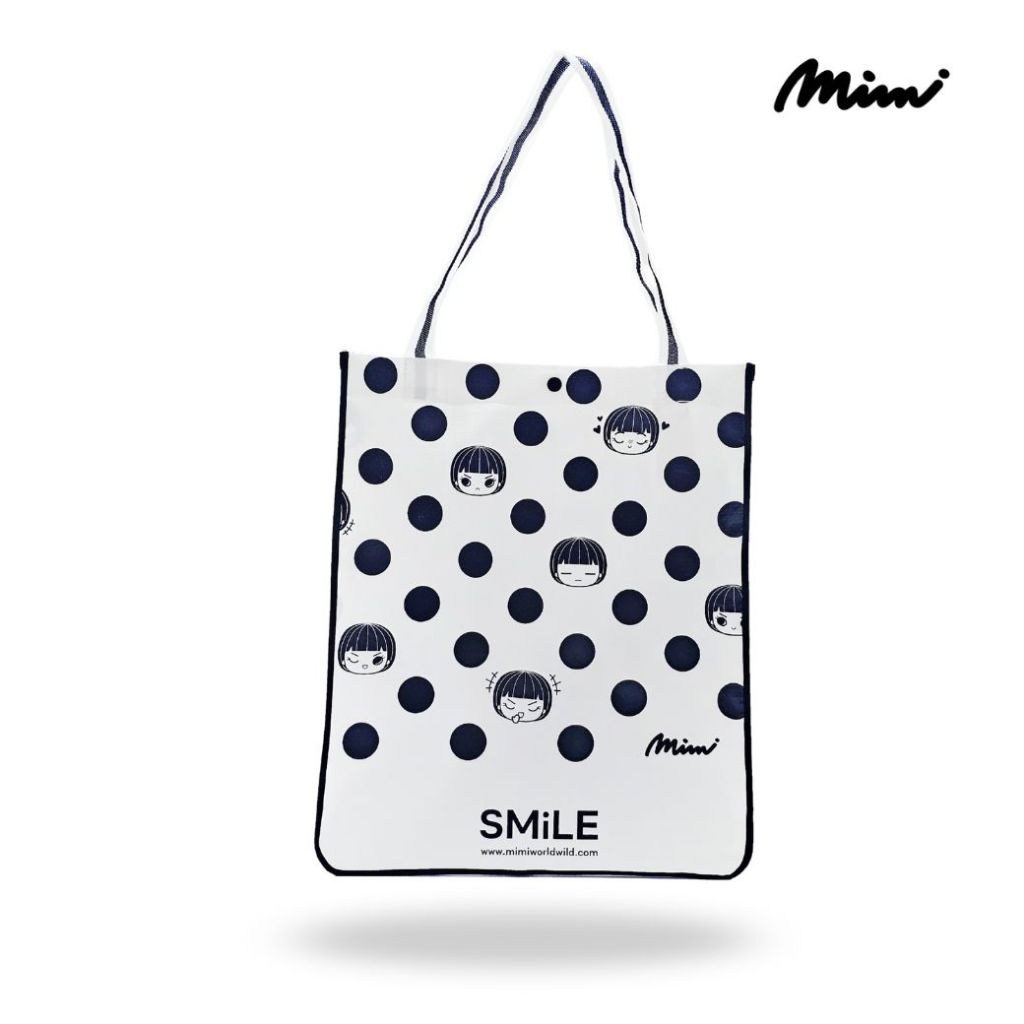 Mimi กระเป๋า Dot Dot W&B ทรง Square สี่เหลี่ยม ขาว A9YGWH