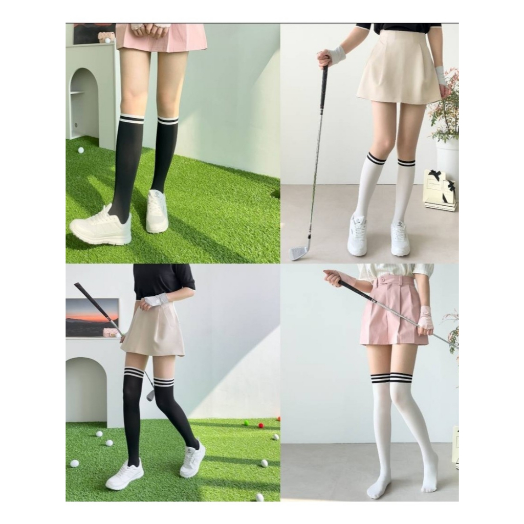 ถุงน่องกันแดดทูโทน  แบบมีถุงเท้าในตัว สำหรับตีกอล์ฟ ใส่ขึ้นมาน่ารักมาก ผลิตจากไนล่อนอย่างดี  สินค้าคุณภาพนำเข้าจากเกาหลี