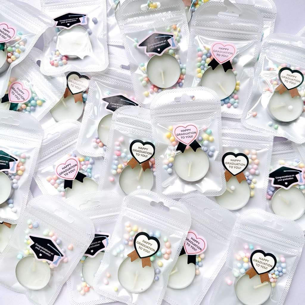 เทียน🎂 ของขวัญปัจฉิม เทียนไร้กลิ่น congrats🎓🎉
