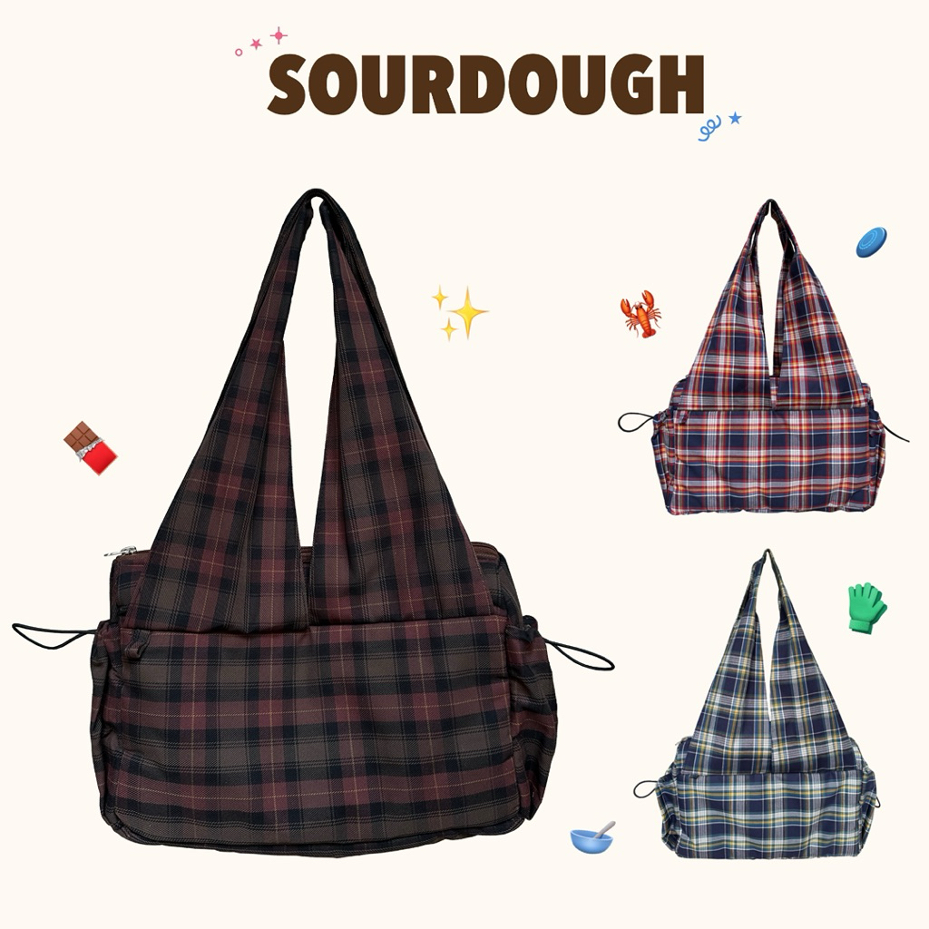 PINCHPEANUT - SOURDOUGH Baggu🧣กระเป๋าสะพายนุ่มนิ่มลาย Scott