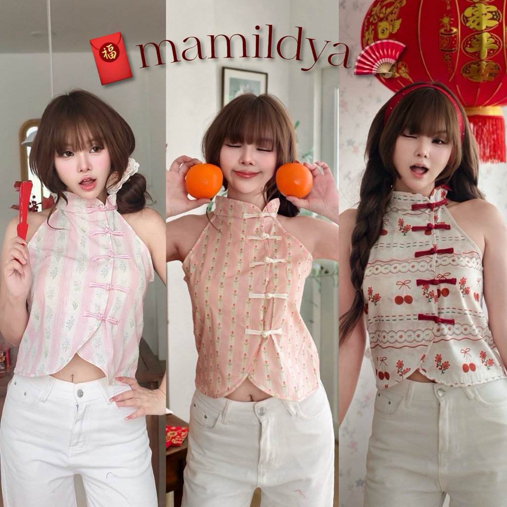 🌟Mamildya.shop🌟 เสื้อคอจีน แขนกุด/ U1-5/NUSA-จีน70⚫