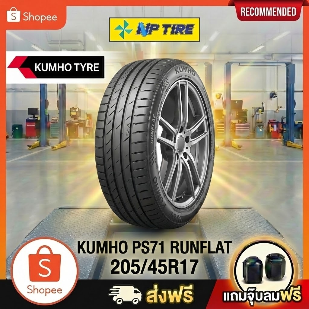 ยาง 205/45R17 KUMHO PS71 RUNFLAT ราคาต่อเส้น  ปี 2024