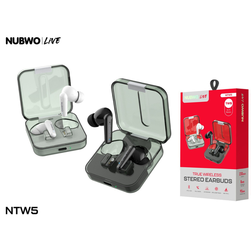 NUBWO NTW5 Wireless หูฟังมือถือแบบไร้สาย เสียงดี กันระอองน้ำได้ มีให้เลือก 2สี