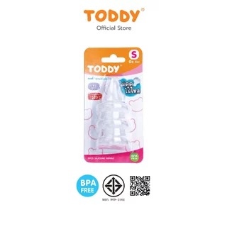 TODDY ทอดดี้ จุกนมไม่ดูดไม่ไหล จุกนมซิลิโคน จุกนมคอแคบ ไซส์ S/M/L (แพ็ก 3 ชิ้น)