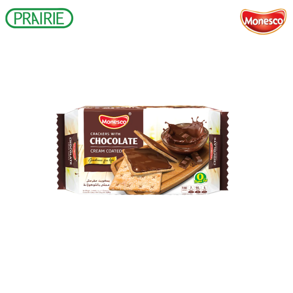 โมเนสโก้ แครกเกอร์ช็อกโกแลต ครีมโคทเต็ด 120 กรัม ขนมอินโดนีเซีย / Crackers Chocolate cream Coated (Monesco brand) 120 g