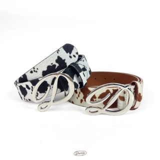 DADDY(SWC) | Daddy Cow Print Belt เข็มขัดหนัง ลายวัว สุดน่าร…