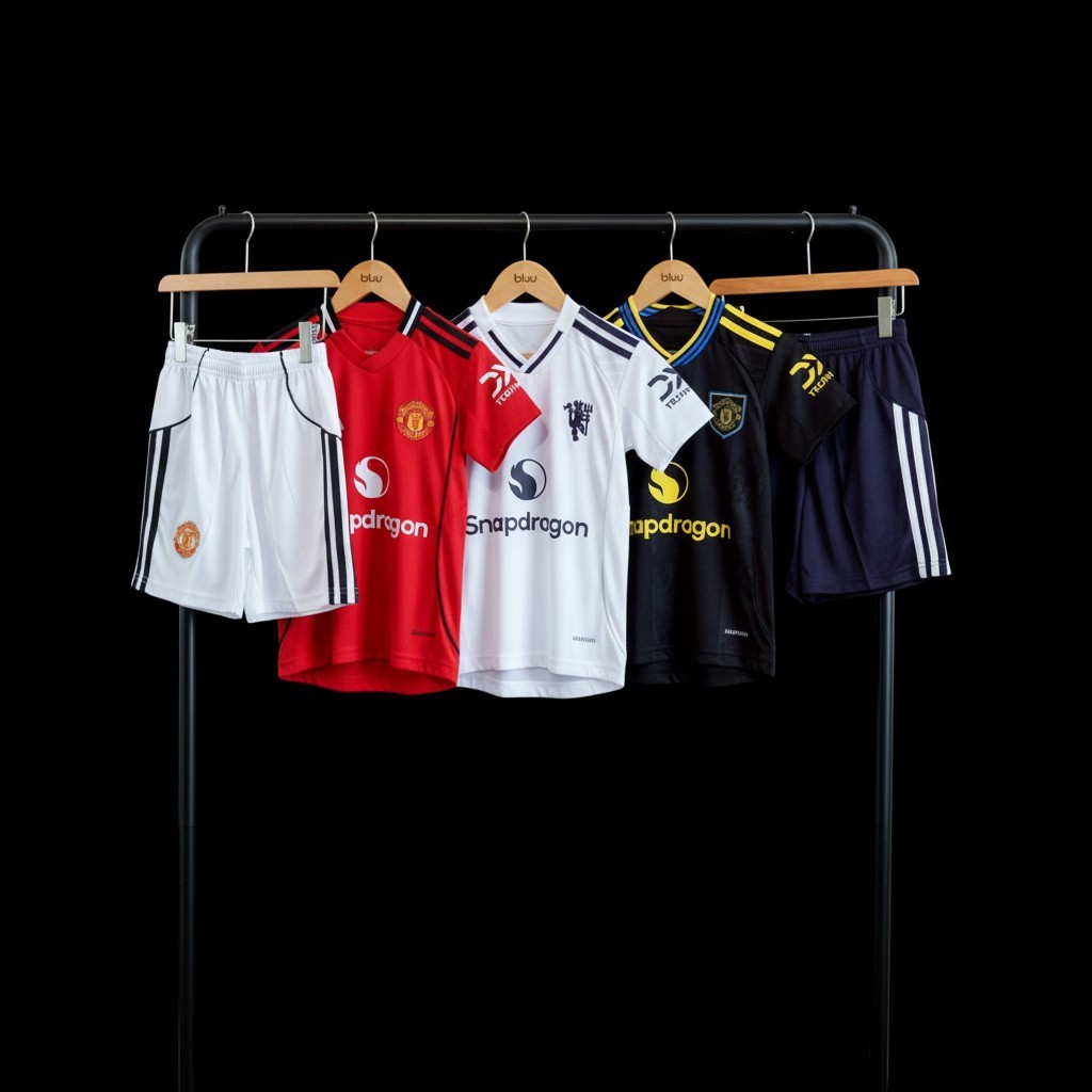 ชุดบอลเด็ก (เสื้อ+กางเกง) llมuยู 3 สี ปี 2025-26 เกรดแฟนบอล(3A) พร้อมส่งในไทย