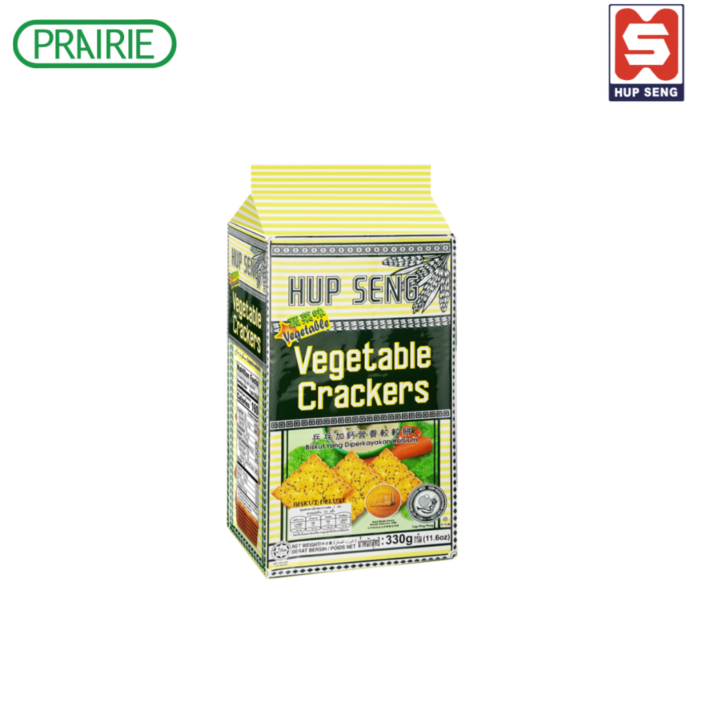 ฮับเส็ง ขนมปังกรอบโรยด้วยผัก 330 กรัม / Hup Seng Vegetable Cracker 330g.