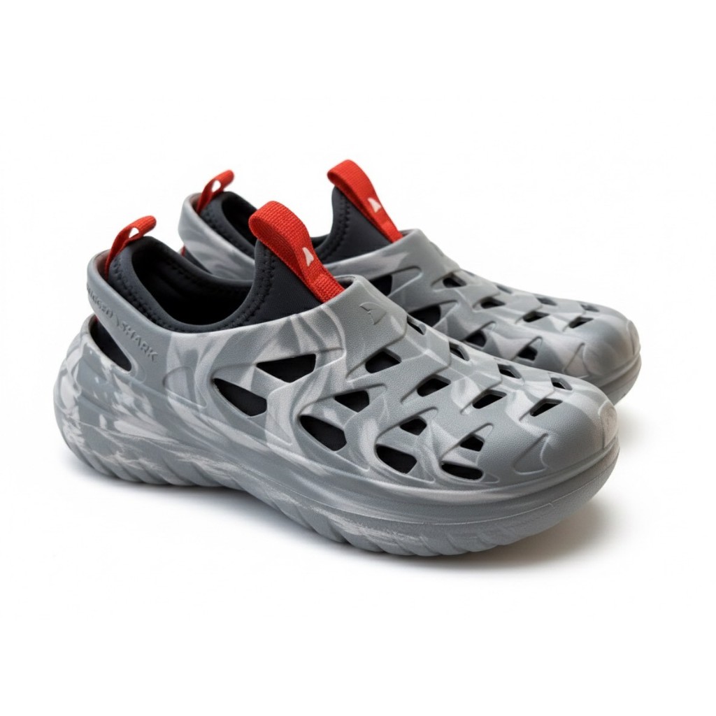 รองเท้าลำลอง Rugged Shark Men's Lined Recovery Shoe สีเทาลายหิน (ไม่มีกล่อง)