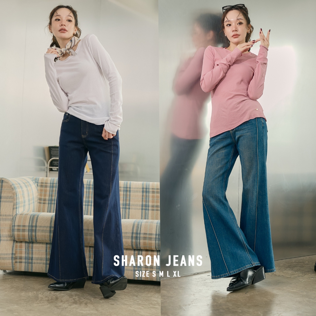[Sharon Jeans] กางเกงยีนส์ขาม้าเทรนนี้มาแน่ ผ้ายืดนิดๆใส่สบายมากก ที่สำคัญทรงดี ใส่แล้วเพรียวสูงสุดๆไปเลย