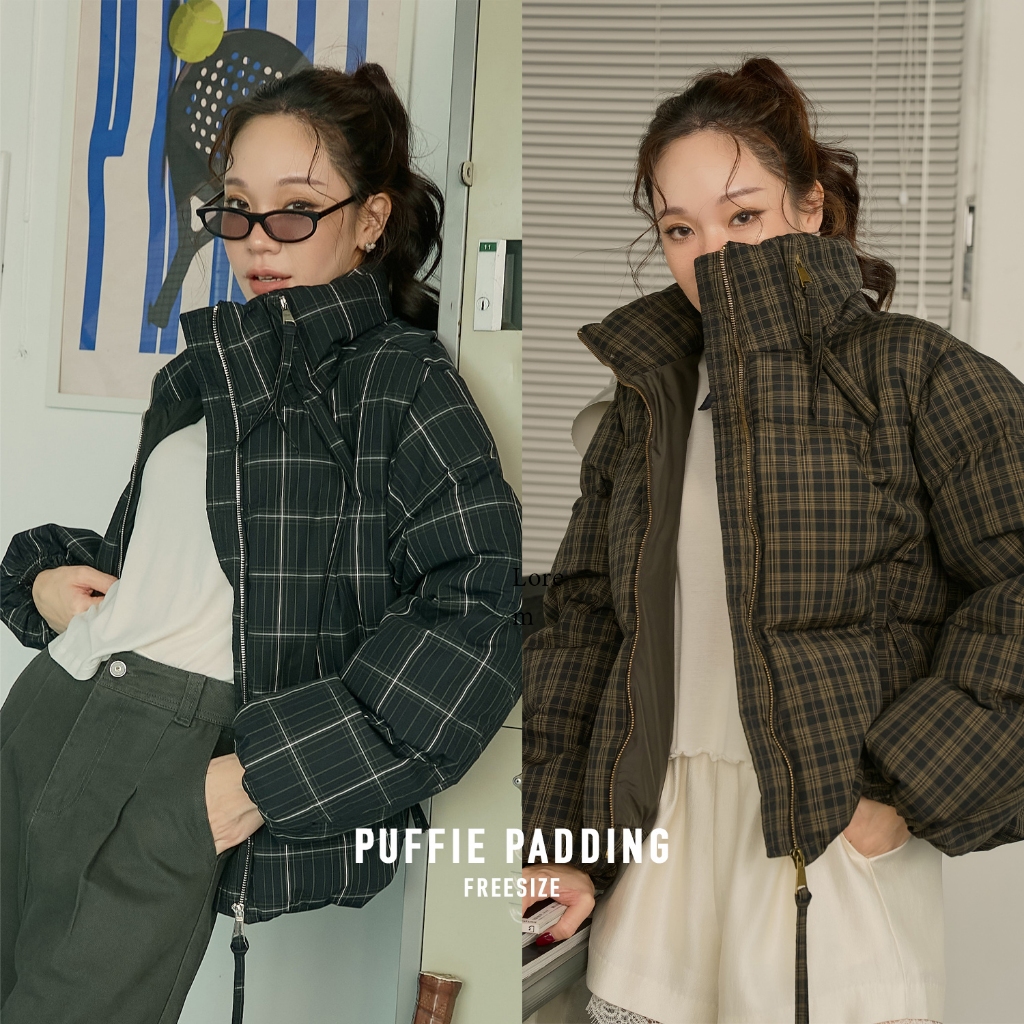 [Puffie Padding] เสื้อขนเป็ด90% นุ่มฟู มาพร้อมลาย Tartan ที่อินเทรนสุดๆในปีนี้ โทนสีแมทช์แบบไหนก็เก๋ กันหนาวได้ดีมาก