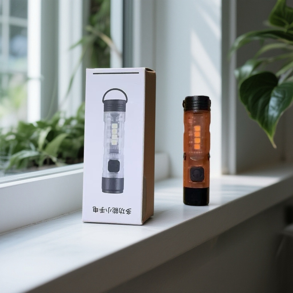 ไฟฉายขนาดเล็กพกพาได้1ชิ้นฝาครอบกุญแจกลางแจ้งไฟ LED โดยรอบทนทานต่อการใช้งานได้นาน5050ฉุกเฉิน ขนาดเล็ก - รูปที่ 2