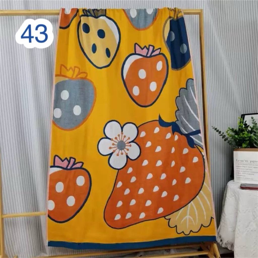 ผ้าเช็ดตัวสาลูเกรดพรีเมียมไซส์จัมโบ้ลายน่ารักเนื้อผ้าดีมากขนาด80*160cm - รูปที่ 3