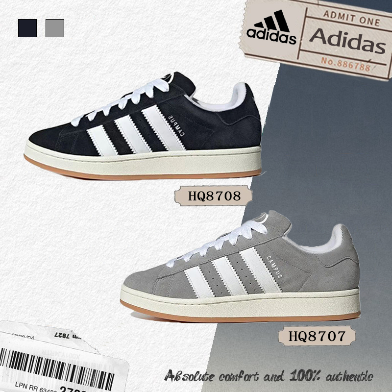 🧨แฟชั่นล่าสุด🧨adidas originals Campus 00s รองเท้าผ้าใบหุ้มส้นต่ำ แบบยูนิเซ็กส์ HQ8708/HQ8707