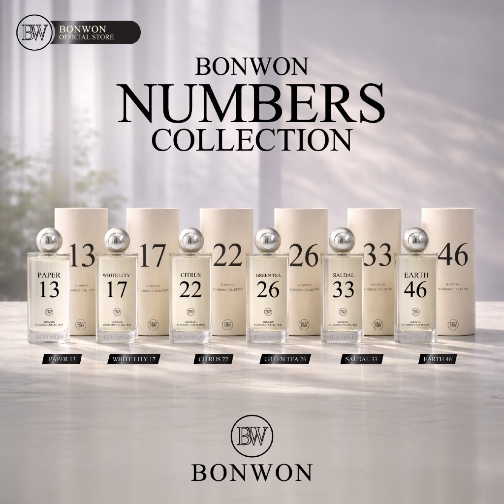 [NEW] น้ำหอม BONWON NUMBERS COLLECTION – น้ำหอมตัวเลข 6 กลิ่นพรีเมี่ยม 100 mL.