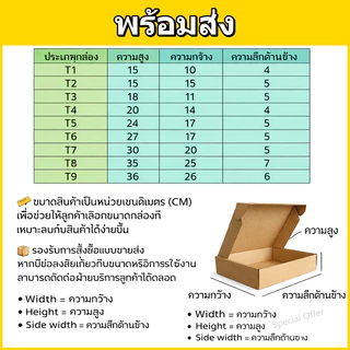 กล่องกระดาษคราฟท์พรีเมียม กล่องไปรษณีย์ กล่องพัสดุ กล่องของขวัญ หลายขนาด พร้อมส่ง