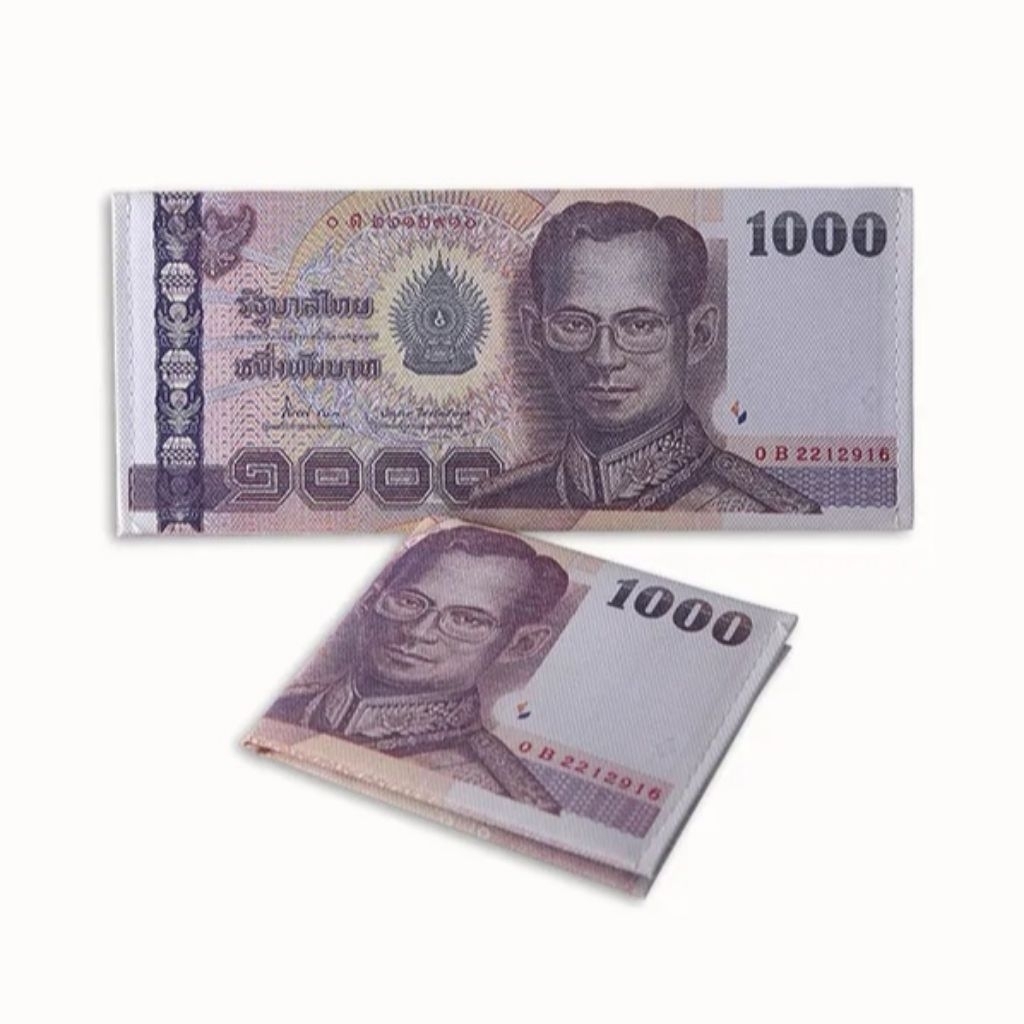 กระเป๋าสตางค์ลายแบงค์ธนบัตรเงิน 1,000 บาท