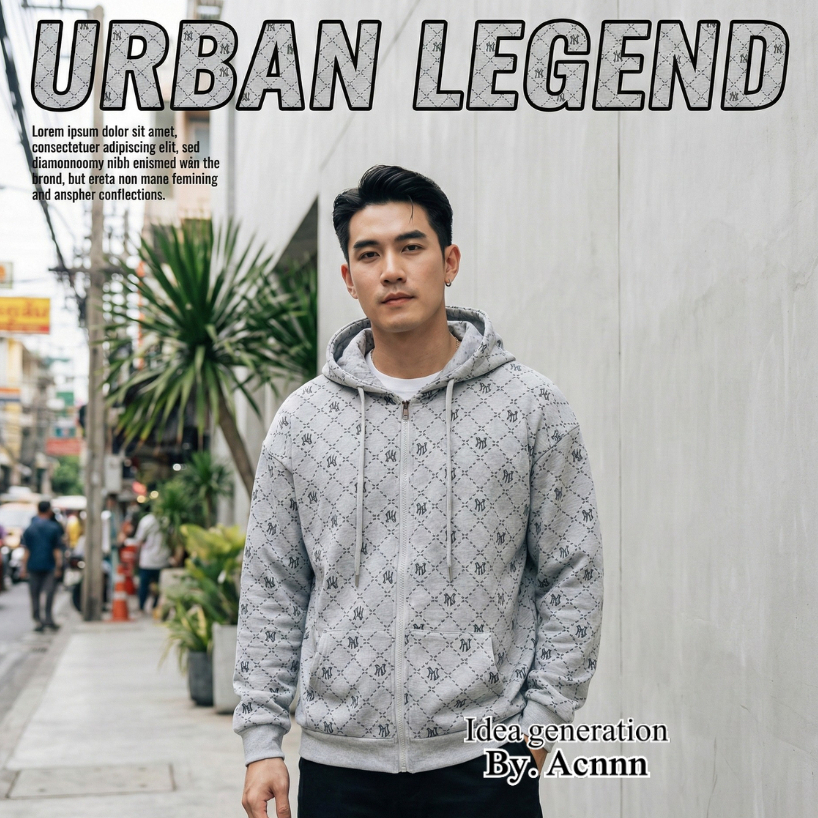 อู้ฟู่999 👑 ฮู้ดซิป Monogram - AW ลุค Old Money ทรงสวย ผ้าทิ้งตัว ใส่ได้ทุกฤดู ดีไซน์สไตล์วัยรุ่นเมก