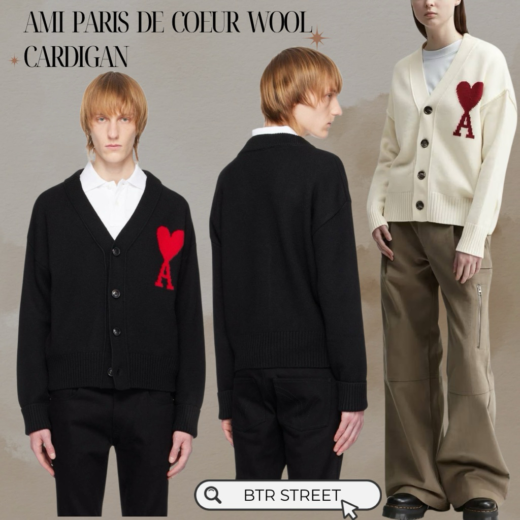 AMI PARIS DE COEUR WOOL CARDIGAN 💯