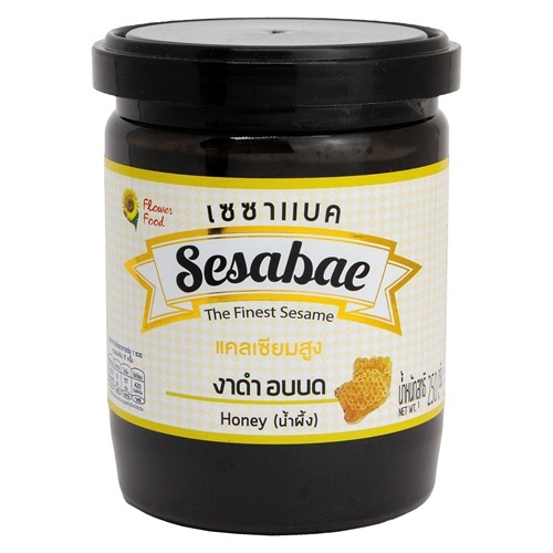 เซซาแบค งาดำอบบด รสน้ำผึ้ง 250 กรัม Crushed roasted Black Sesame (Honey Flavour) 250 g.