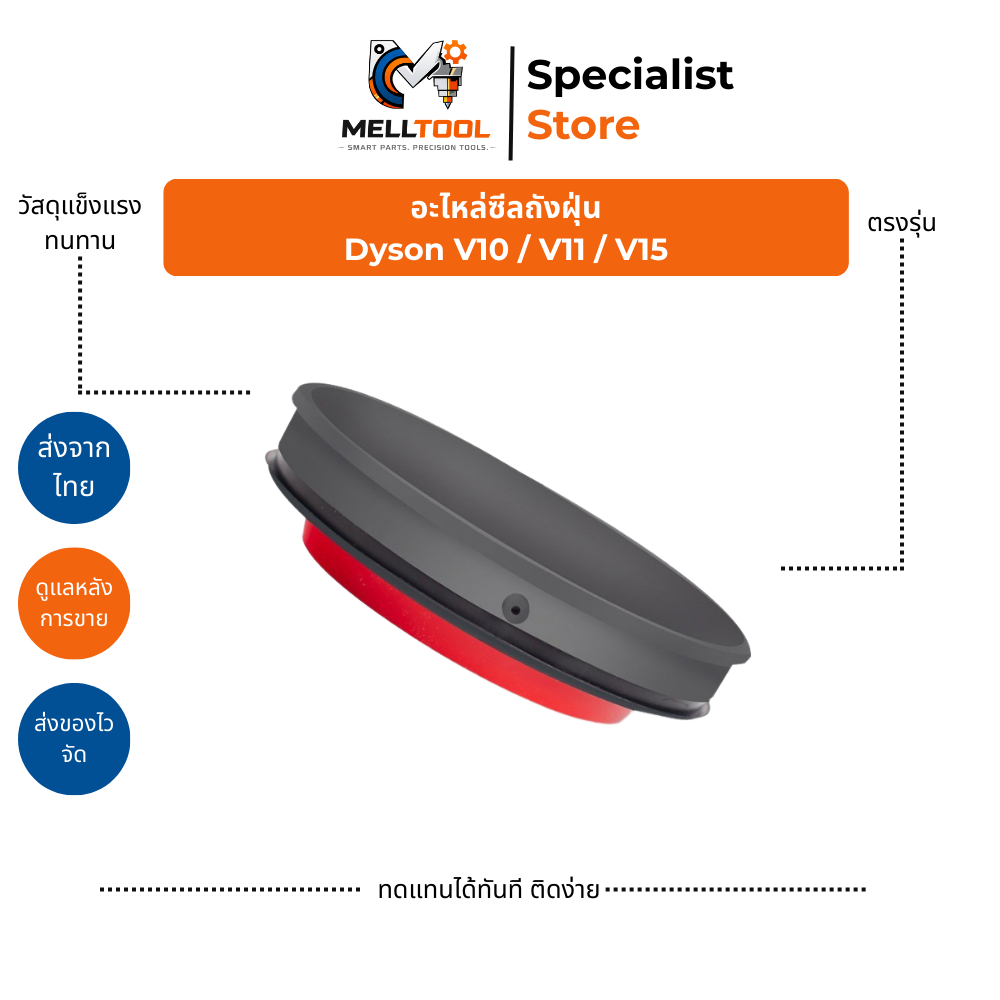 ซีลถังเก็บฝุ่น Dyson V10 / V11 / V15 | Dust Bin Seal อะไหล่ทดแทน | ส่งจากไทย ราคา ถูกที่สุด ดีลบีเคเค