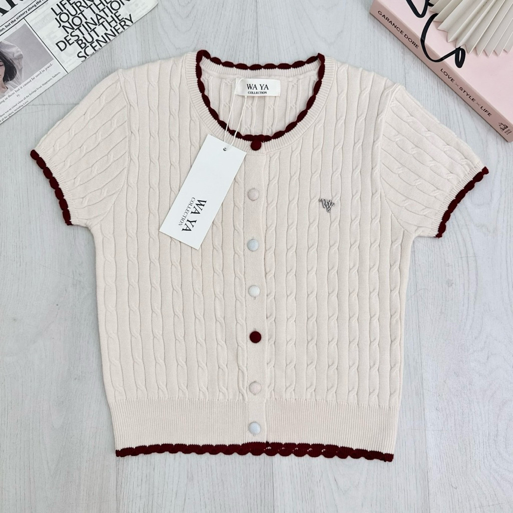 WAYA เสื้อไหมพรมลายเปียกระดุมหน้า(แต่งสี) ผ้าหนานุ่ม - รูปที่ 3