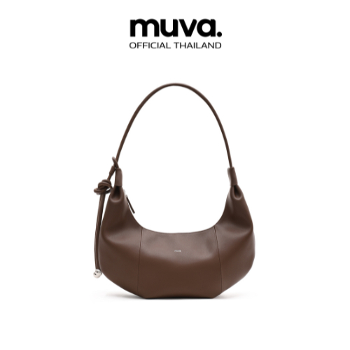 MUVA กระเป๋า กระเป๋าสะพายข้าง สายปรับได้ หนังแท้ รุ่น CROISSANT BAG-MU198