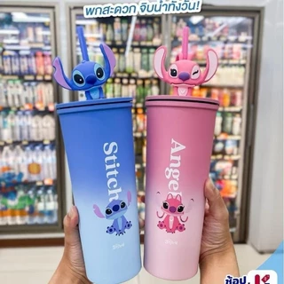 แก้วกาแฟเก็บความเย็นขนาดใหญ่ พิมพ์ลายการ์ตูน แบรนด์ Stitch Co. พกพาสะดวก ใช้ได้ทั้งบนรถยนต์ ดีไซน์สวยงาม