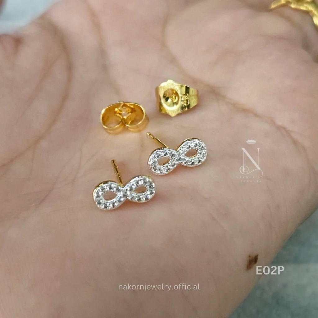 E02P ต่างหู อินฟินิตี้ infinity เกรดพรีเมี่ยม เทียบแท้เยาวราช