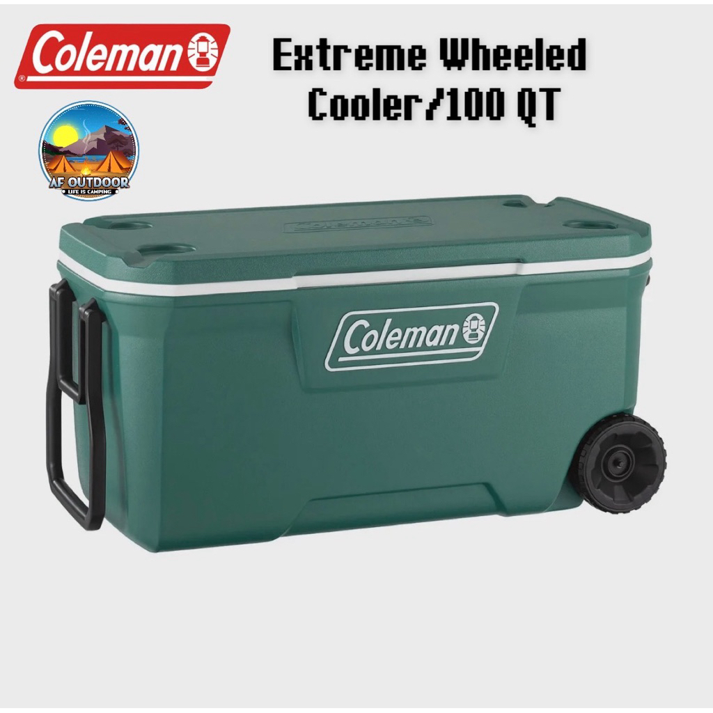 🇺🇸พร้อมส่ง🇺🇸Coleman Extreme Wheeled Cooler 85/100 QT สำหรับแช่อาหาร กระติกน้ำแข็งแช่ปลา ตกปลา แบบมีล