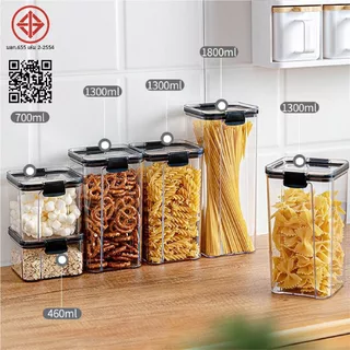 กล่องเก็บอาหารแห้ง พร้อมฝาปิดผนึก 5ขนาด สำหรับใส่เครื่องปรุง เครื่องเทศ อาหารแห้ง กล่องเก็บขนม กล่องใส่วัตถุดิบ พลาสติก