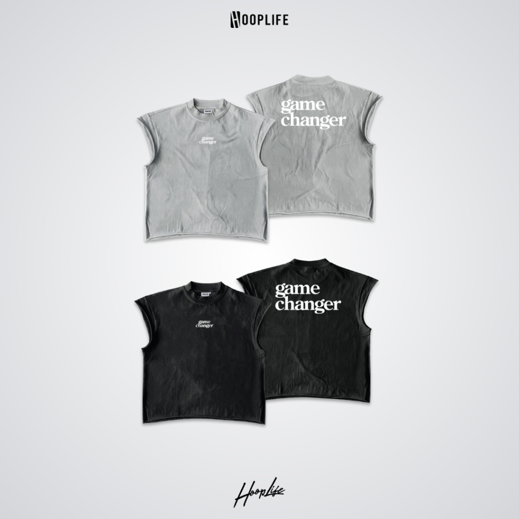 เสื้อยืดแฟชั่น เสื้อยืดแนวสตรีท HoopLife " Game Changer " Fade Vintage Raw Tank