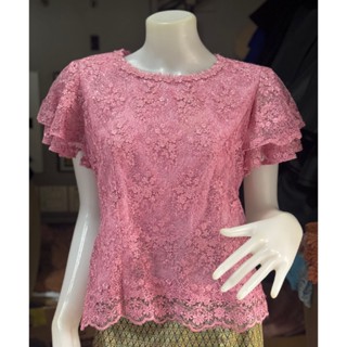 เสื้อลูกไม้ ผ้าใยบวบ แขนกระดิ่ง