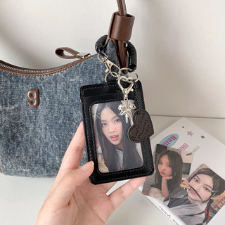 [พร้อมส่ง] 🖤 เฟรมการ์ด หนังเทียม เฟรมการ์ดสีดำ ที่ใสบัตร สีสุภาพ การ์ดศิลปิน บัตรคอนโด บัตรรถไฟฟ้า