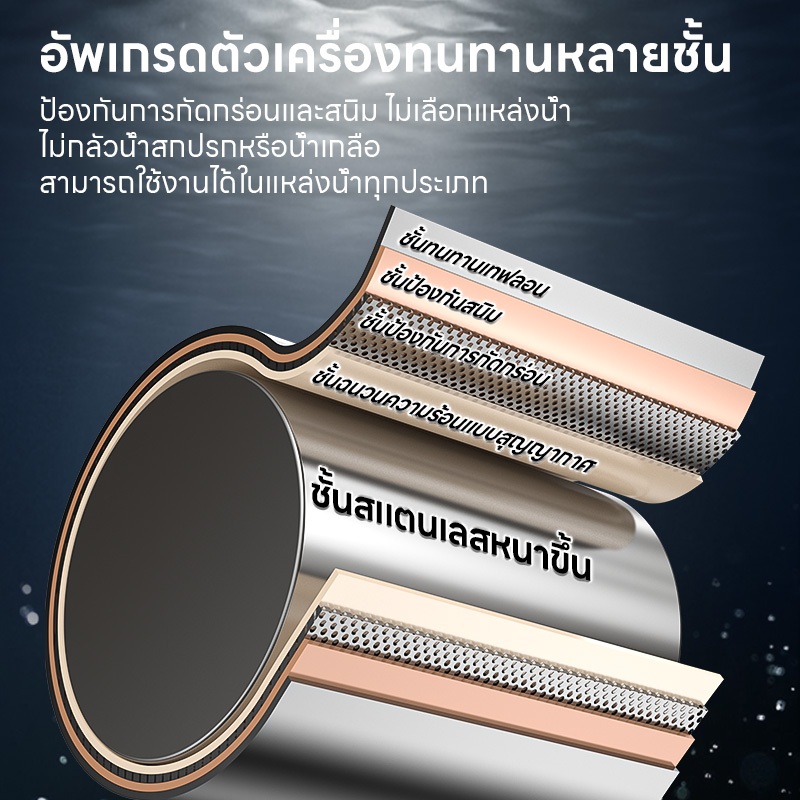 ปั๊มแช่ ปั๊มน้ำสแตนเลส ปั๊มจุ่มไฟฟ้า ใช้งานในงานหนัก สายไฟ 10 เมตร 1280W มอเตอร์ทองแดงแท้ ปั๊มน้ำ - รูปที่ 5