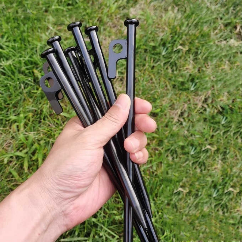 สมอบกเหล็กหล่อสีดำ รุ่นอัพเกรด ขนาด25cm แข็งแรง ทนทาน tent pegs