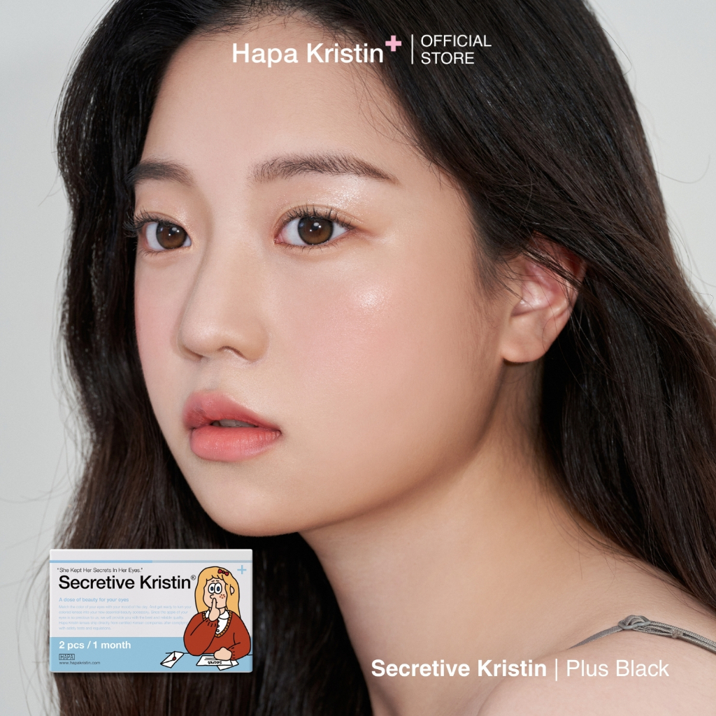 HapaKristin คอนแทคเลนส์ รายเดือน รุ่น Secretive Kristin (GDIA13.5) สี Black (2pcs/box) มีค่าสายตา Contact Lens ราคา ถูกที่สุด ดีลบีเคเค แกลเลอรีภาพที่ 6